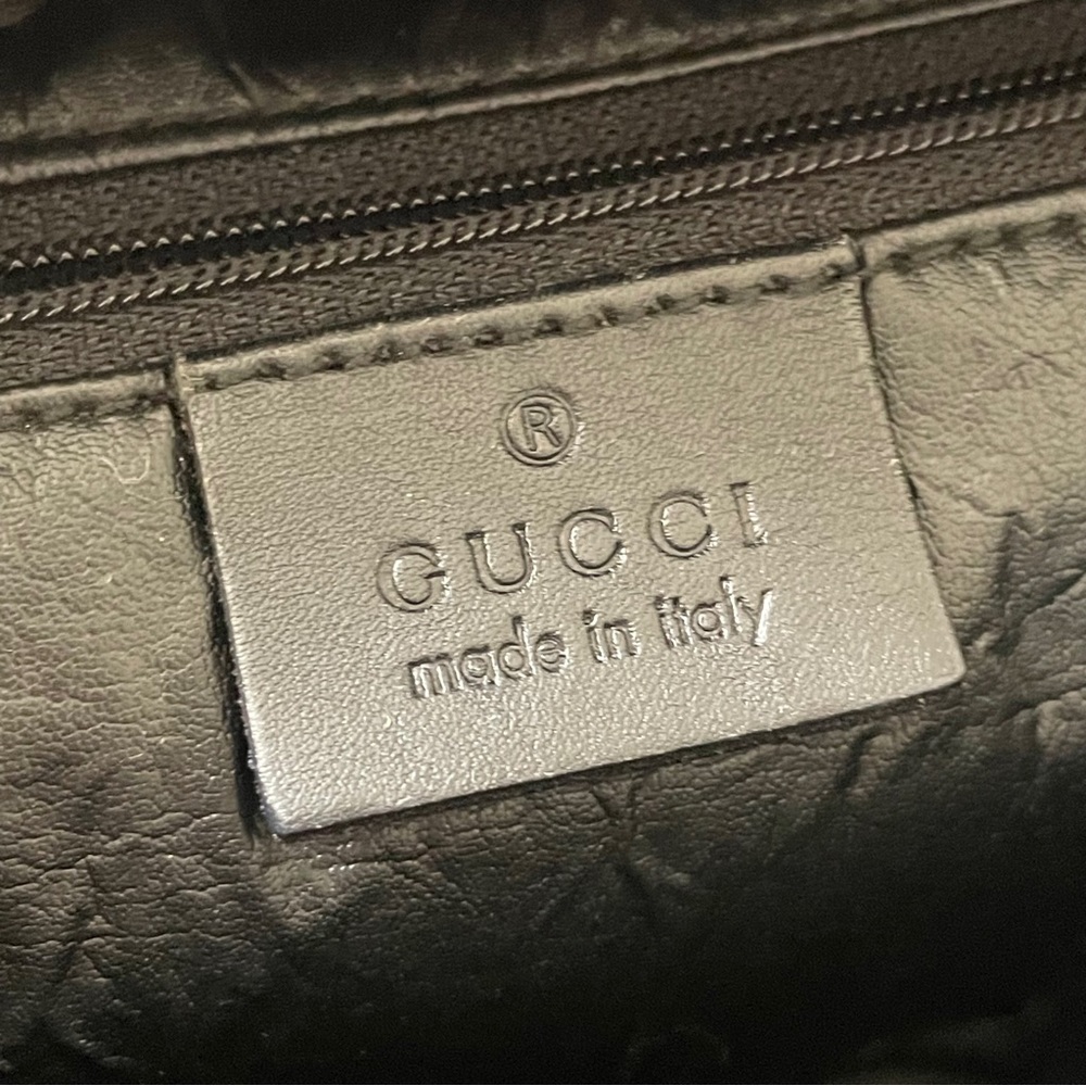 Gucci black monogram canvas and leather satchel bag - Picture 8 of 9